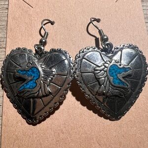 Heart horse earrings